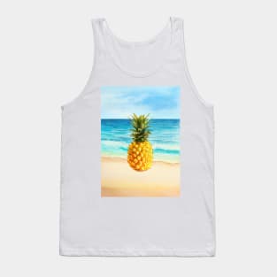 Tropical Pineapple Art Scene Tank Top